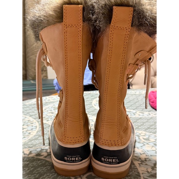 Sorel Shoes - NWOT Sorel Joan of Arctic Waterproof Snow Boots Faux Fur Tan Black Women's 8.5